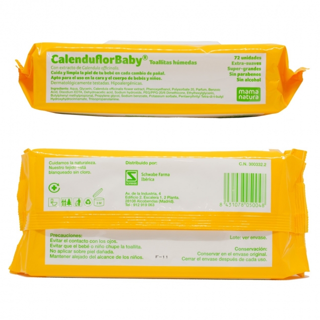 Calenduflorbaby toallitas 72 uds