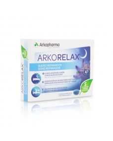 Arkorelax Sueño reparador un complemento alimenticio con extractos naturales de 5 plantas y melatonina.