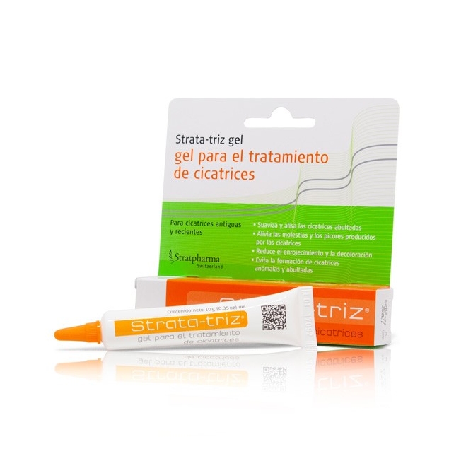 Strata-Triz 10g es un gel de silicona transparente de secado rápido especialmente formulado para el tratamiento de cicatrices.