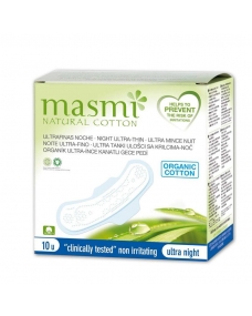 Compresas noche 100% algodon bio 10 uds. Masmi