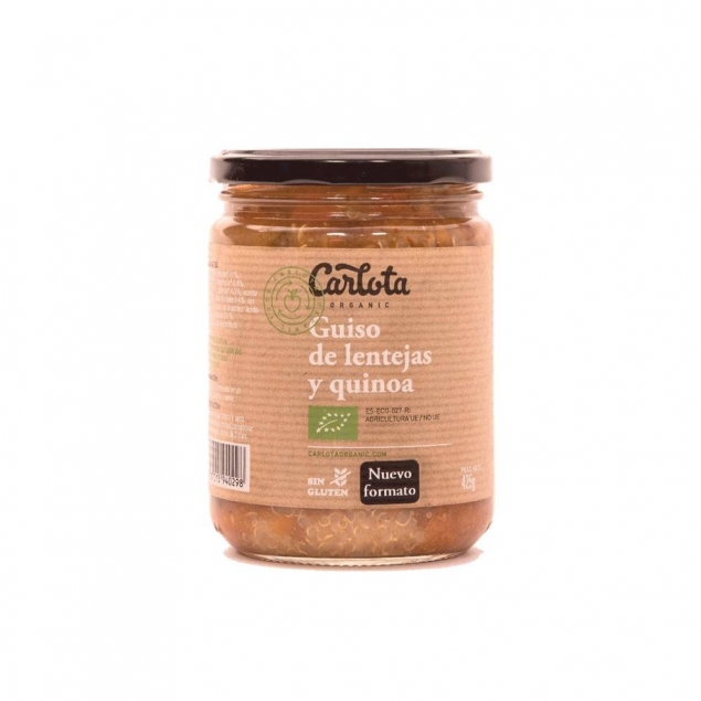 Guiso de lentejas y quinoa 425 grs.Carlota Organic