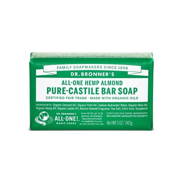 Pastilla de jabon de almendras bio 140 g Dr. Bronner's