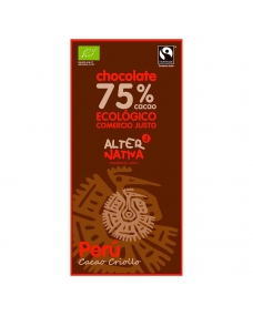 Chocolate 75% cacao mascao bio 80 g Alternativa 3