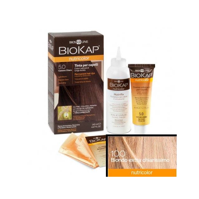 TINTE 10.0 RUBIO EXTRA CLARO 140 ML.BIOKAP