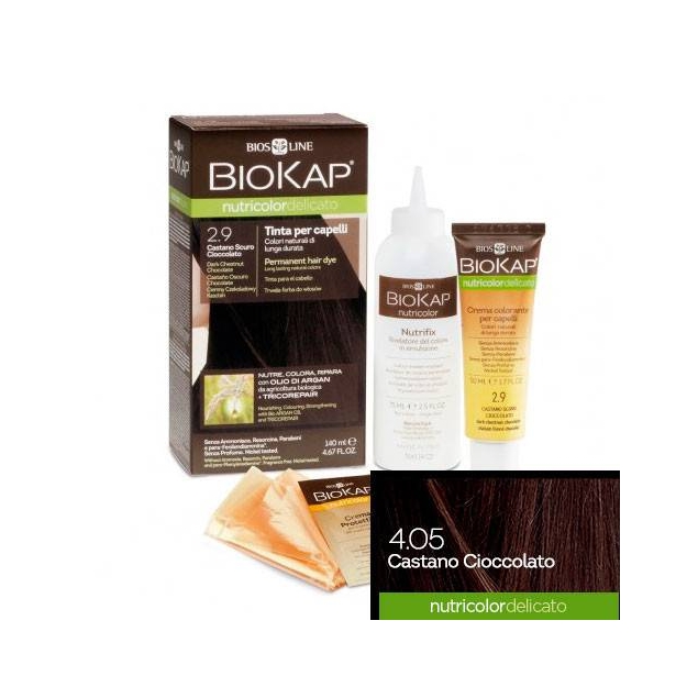 TINTE 4.05 DELICATO CASTAÑO CHOCOLATE 140ML.BIOKAP