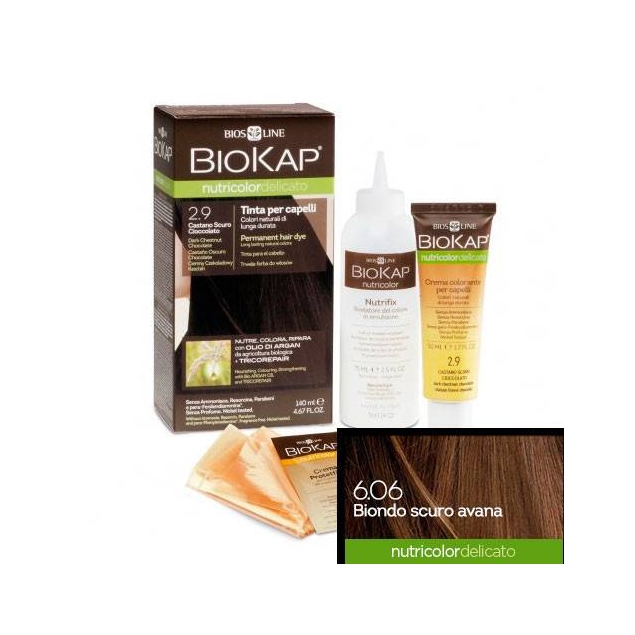 TINTE 6.06 DELICATO RUBIO OSC.HABANA 140ML.BIOKAP