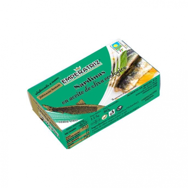 Sardina en aceite oliva bio lata 125 ml Emperatriz