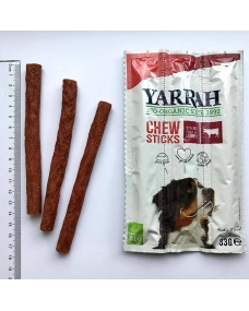 Sticks masticables para perros de ternera y algas bio 33g Yarrah