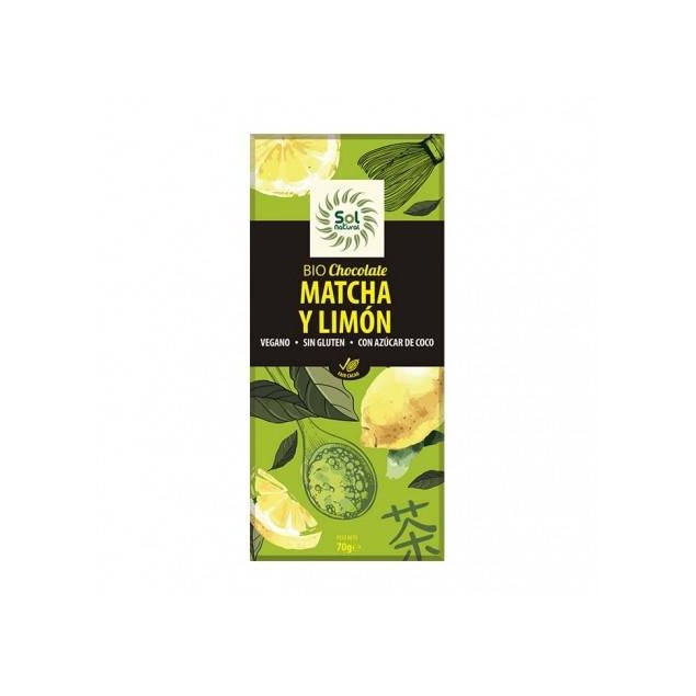 Tableta chocolate matcha-limon bio 70g Sol Natural