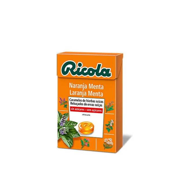 Caramelos de naranja menta sin azucar 50 g Ricola