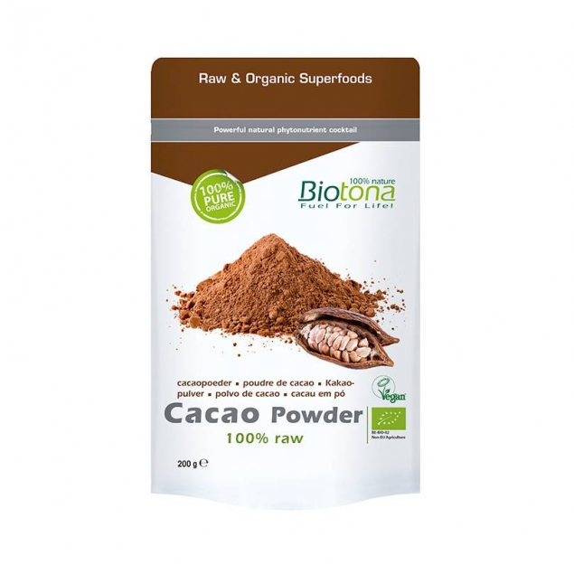 Cacao raw powder (cacao en polvo) superfood bio 200g Biotona
