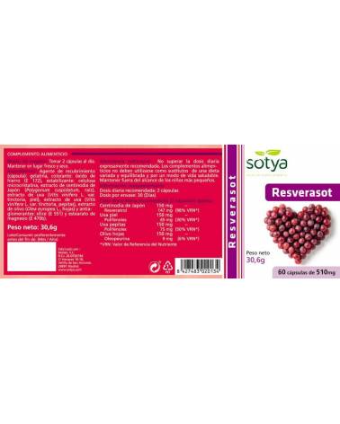 Resverasot 510mg 60 capsulas Sotya
