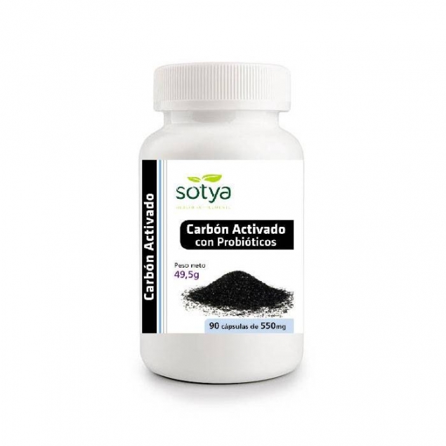 Carbon activo con probioticos 550 mg 90 cápsulas Sotya