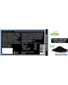 Carbon activo con probioticos 550 mg 90 cápsulas Sotya 2