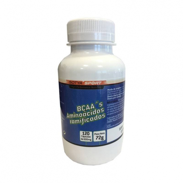 BCAA'S aminoácidos ramificados 520 mg 120 cápsulas Sotya