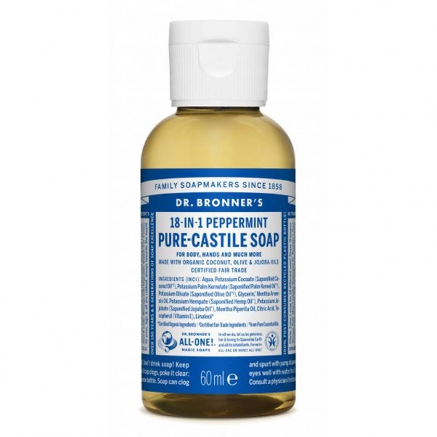 Jabon liquido Menta 60ml Dr. Bronner's