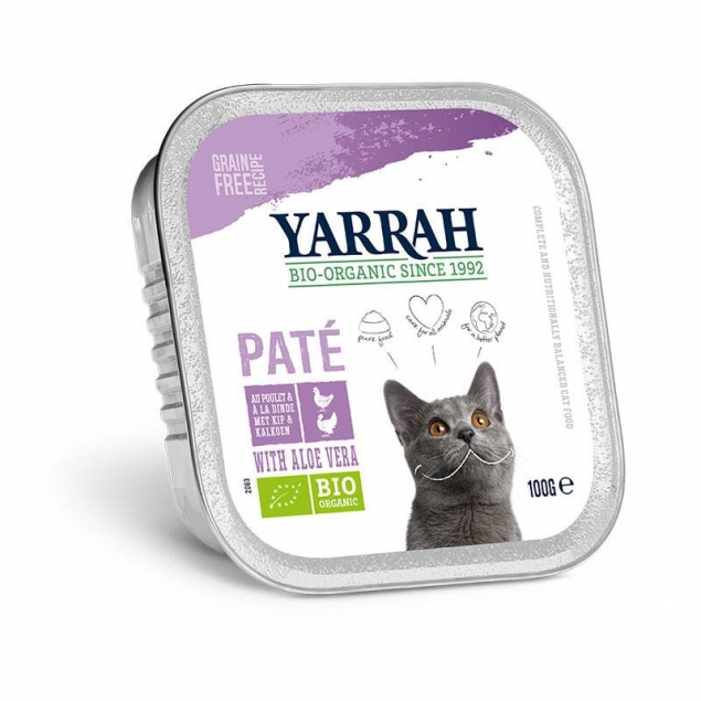 Pate para gatos con salmon tarrina bio 100g Yarrah
