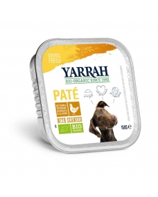 Pate para perros con pollo y algas tarrina bio 150g Yarrah