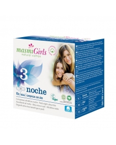 Compresas ultrafinas noche con alas 10 uds Girls Masmi