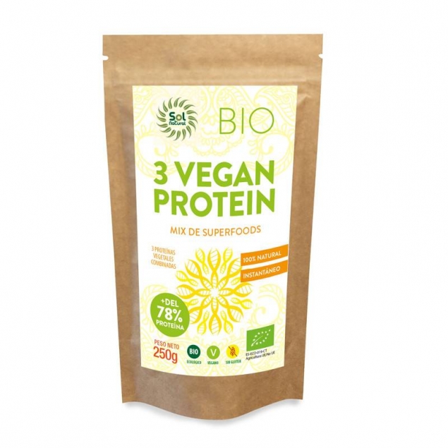 3 Vegan Proteina Bio 250g Sol Natural