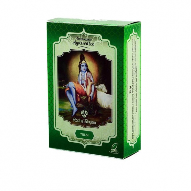 Tulsi polvo tratamiento capilar natural 100g Radhe Shyam