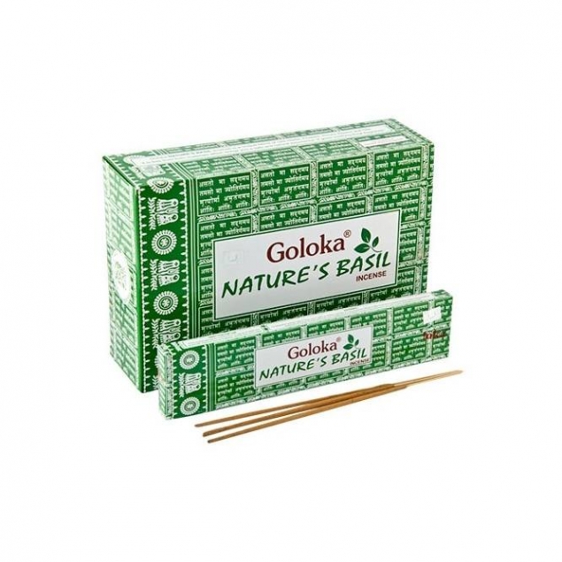 Incienso Goloka Nature's Basil 12x15g Nag Champa