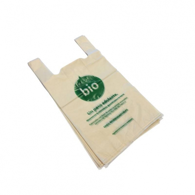 Bolsa Biodegradable con asa (camiseta) 50x55 100uds