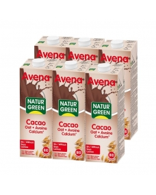 Bebida de avena con chocolate calcium bio 6x1L Naturgreen