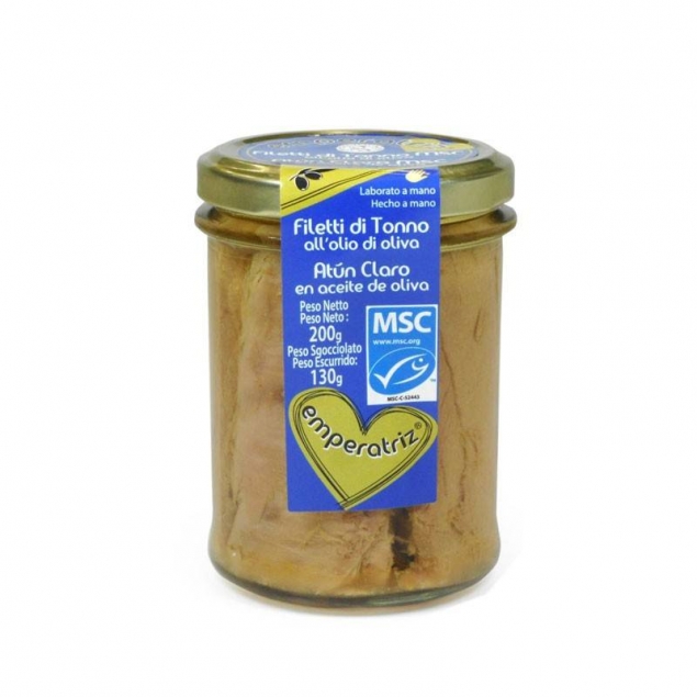 Atun claro en aceite oliva bio 130g Emperatriz