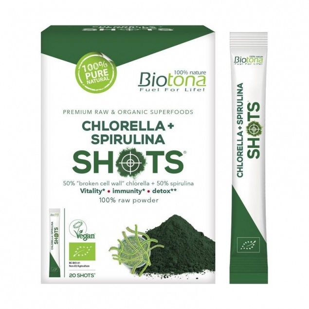 Chlorella+Spirulina Shots Bio 20x2