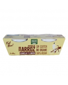Postre de arroz canela y limon Bio 2x125g Naturgreen