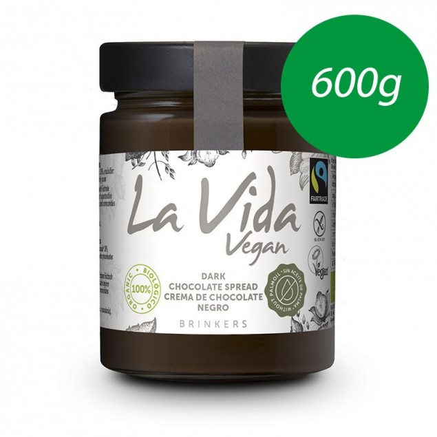 Crema de chocolate negro vegana Bio 600g La Vida Vegan