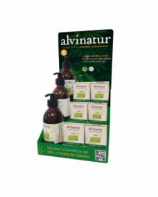 Expositor Aceite+Balsamo 9uds Alvinatur