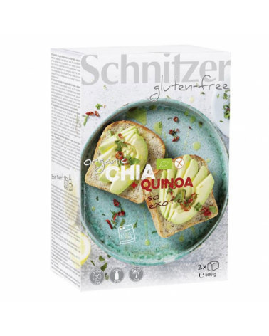 Pan de molde chia y quinoa S/G Bio 500g Schnitzer