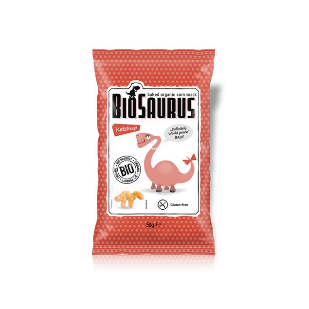 Snack sabor ketchup sin gluten Bio 50g BioSaurus