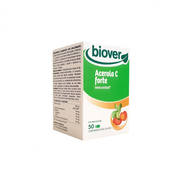 Acerola C forte 500mg 50 comprimidos Biover