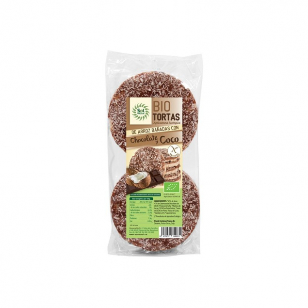 Tortitas de arroz chocolate y coco s/g bio 100g Sol Natural