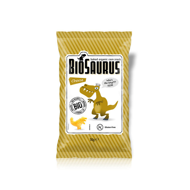 Snack sabor queso sin gluten Bio 50g BioSaurus