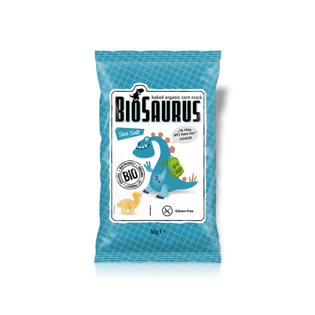 Snack con sal marina sin gluten Bio 50g BioSaurus