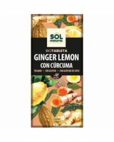 Tableta chocolate jengibre limon y curcuma bio 70g Sol Natural