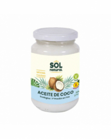 Aceite de coco virgen extra bio 370ml Sol Natural