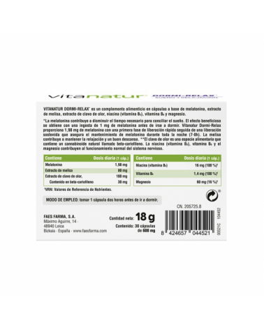 Dormi Relax sueño y relajacion 30 capsulas Vitanatur