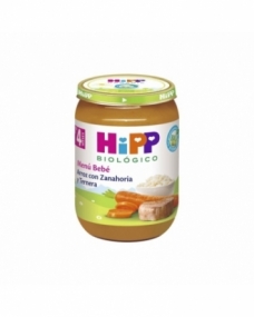 Potito de arroz con zanahoria y ternera Bio +4M 190g Hipp