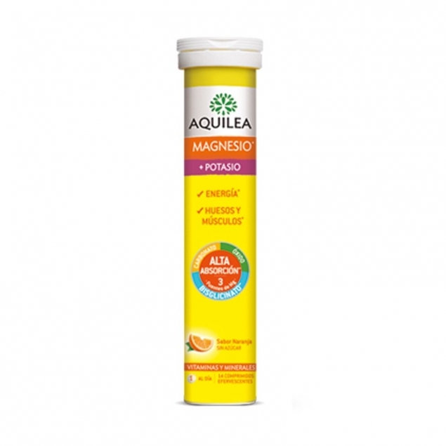 Magnesio+Potasio efervescente 14 comprimidos Aquilea