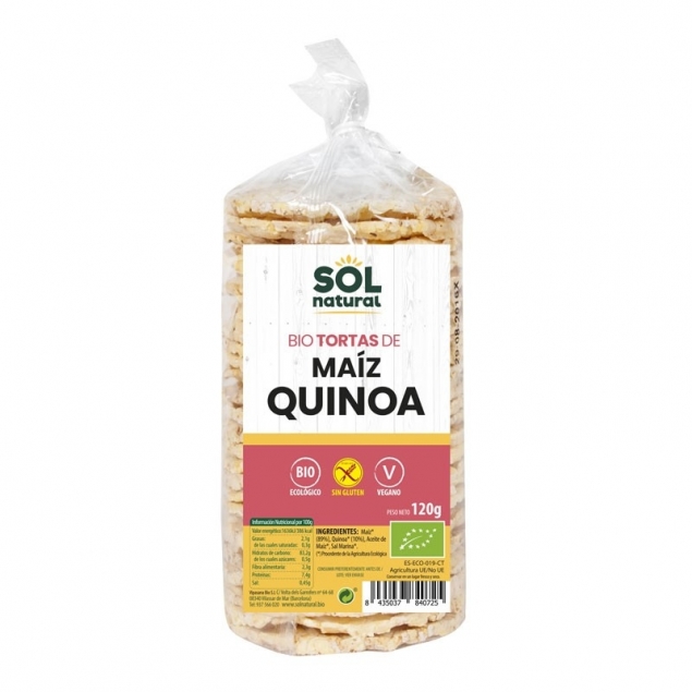 Tortas de maiz con quinoa s/g Bio 120g Sol Natural