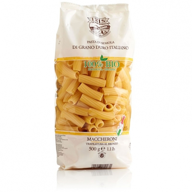 Macarrones grandes de trigo BIO 500 g IRIS