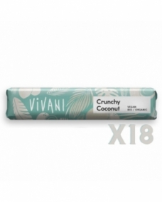 Barrita de Chocolate crujiente con coco 35g (caja 18 unds) Vivani