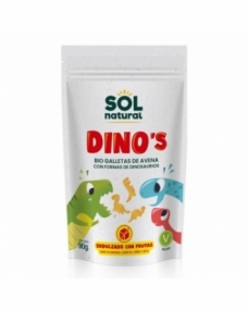 Galletas de Avena integral y fruta DINO'S (forma de dinosaurios) bio 90g Sol Natural