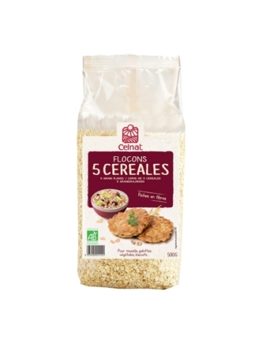 Copos 5 cereales bio 500g Celnat