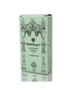Incienso Mirra 50g y Carbones 10u Radhe Shyam